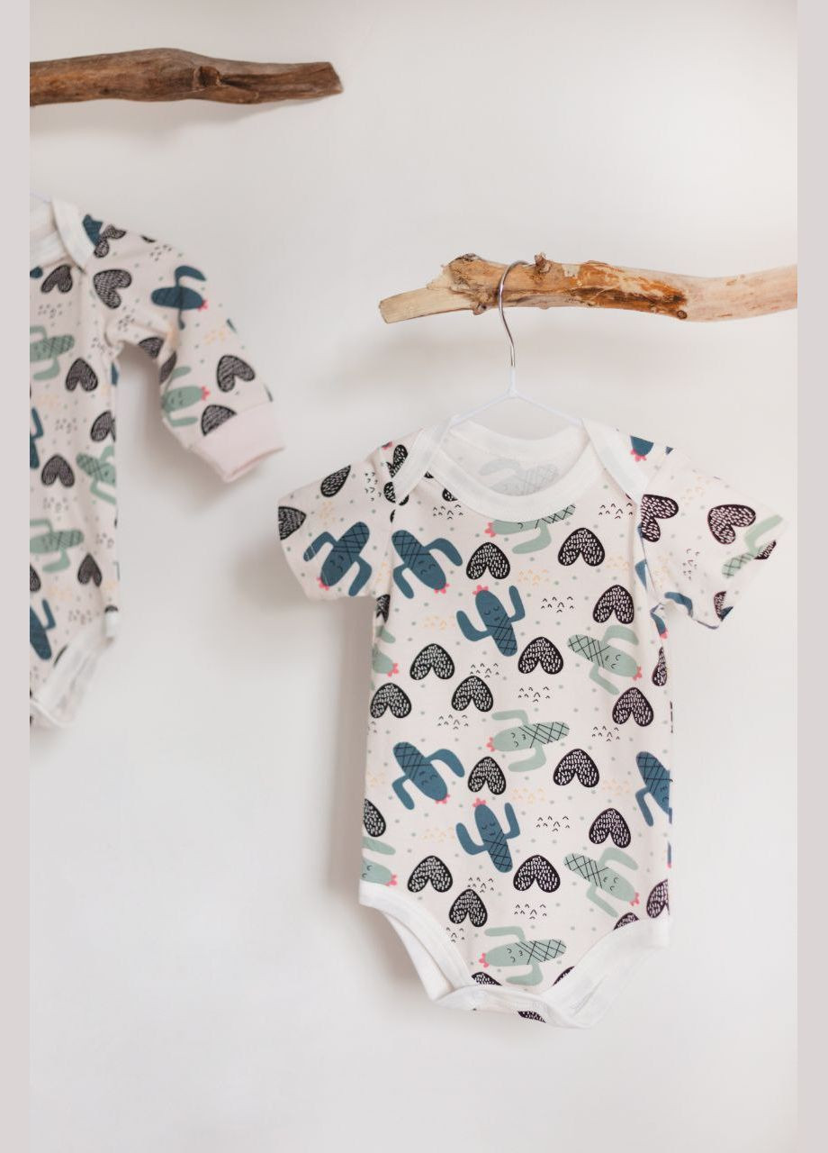 Боди стрейч кулир с коротким рукавом принт Кактус Egoza (350199257)