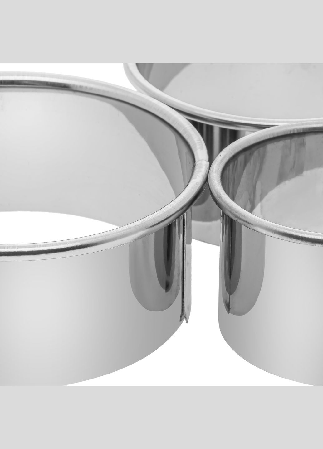 Набор круглых форм для оформления салатов и высечки теста для пельменей вареников Ø 9/7.5/6 см (3 шт.) Kitchette (299630660)