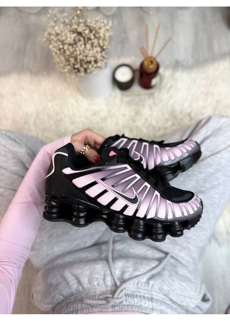 КРОССОВКИ ЖЕНСКИЕ NIKE SHOX BLACK PINK НАЙК ШОКС ЧЕРНЫЕ No Brand чёрные демисезоны (391946223)