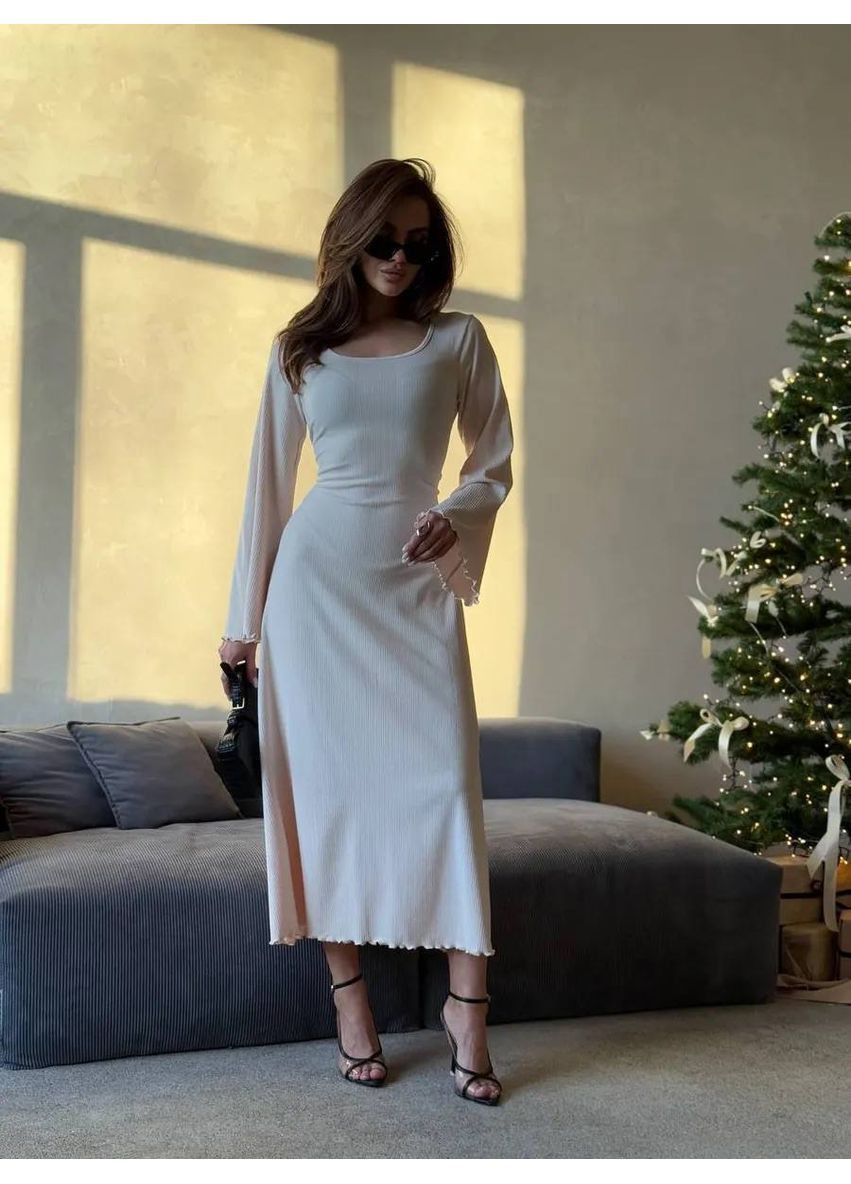 Бежева жіноча сукня рубчик мустанг No Brand