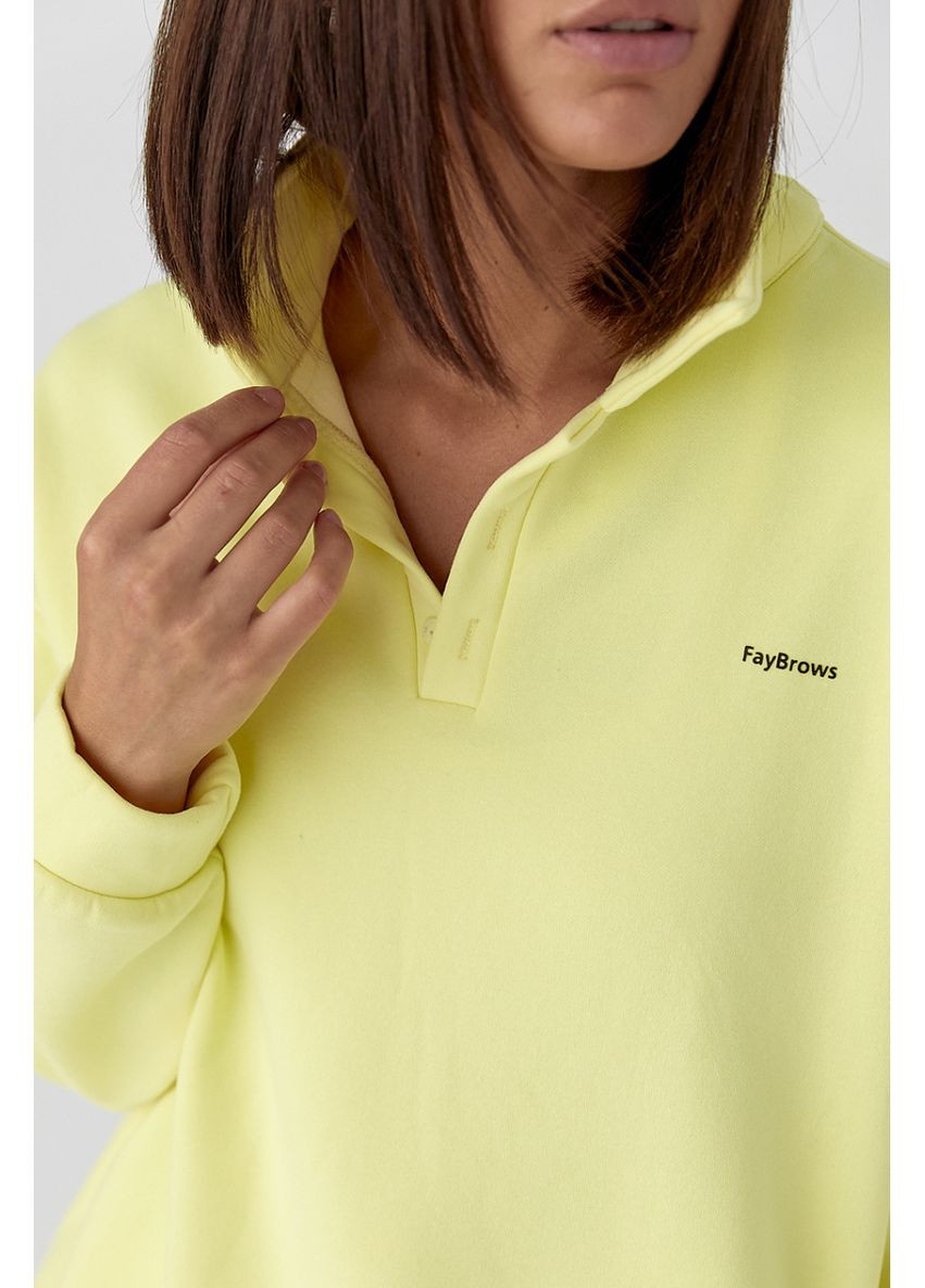 Теплий костюм зі світшотом-поло та прямими штанами Lurex Спортивный костюм (370381203)