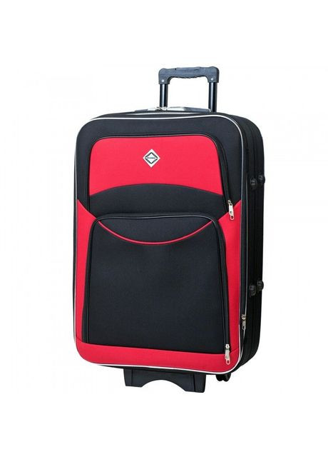 Чемодан набор ткань 2 шт средняя большая Style черно-красный Bonro (349820073)