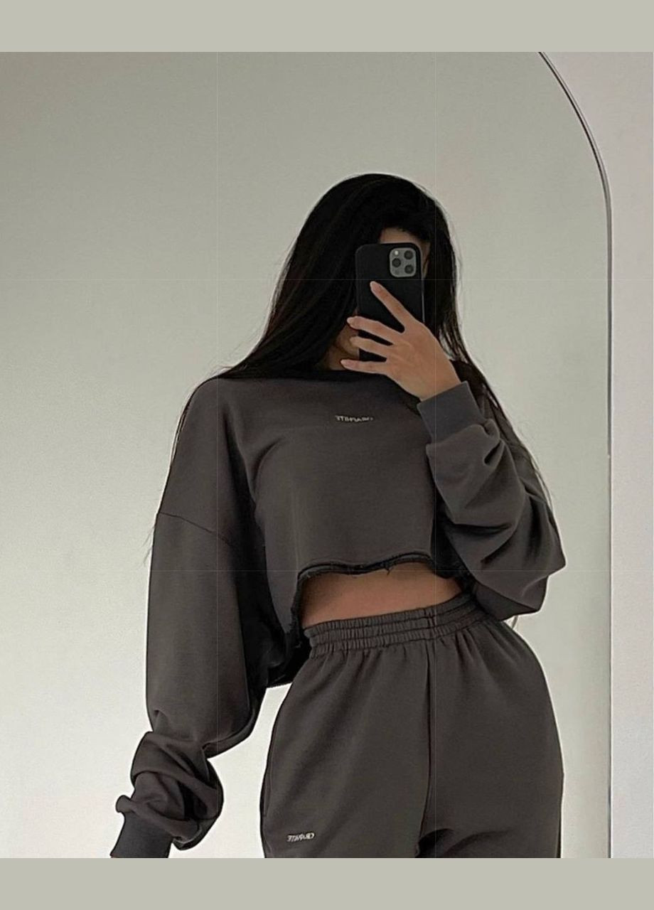 Жіночий костюм двійка з укороченим світшотом та джогерами MonCher (332955704)