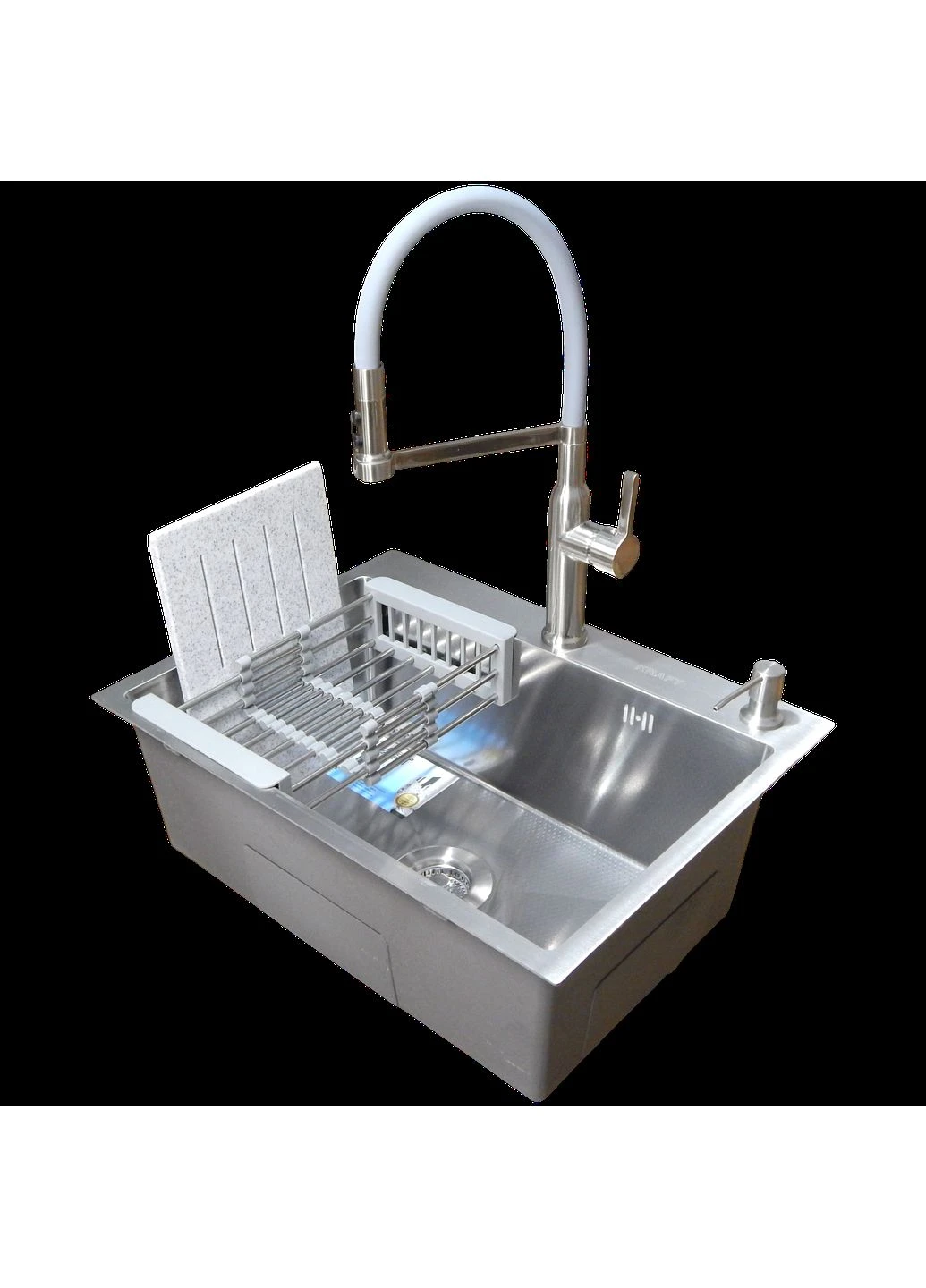 Комплект кухонной мойки KRF 6045 DECOR (3.0/1.0 мм)+Смеситель для кухни с гибким изливом Pllenó Kraft (398827379)