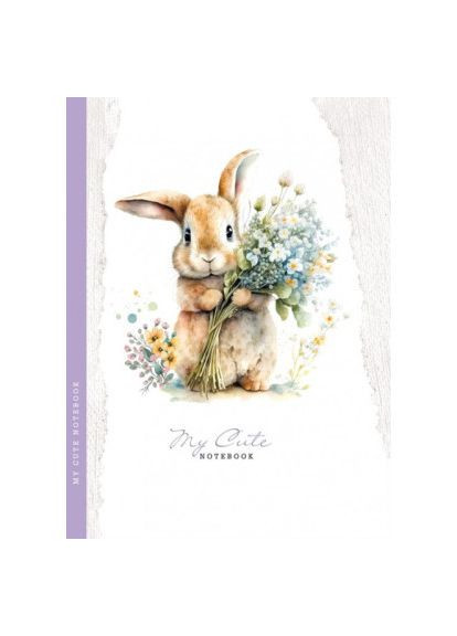 Блокнот My Cute A5, 48 л, клетка, тверд. мат. обл. / Кролик A-Plus (342415482)