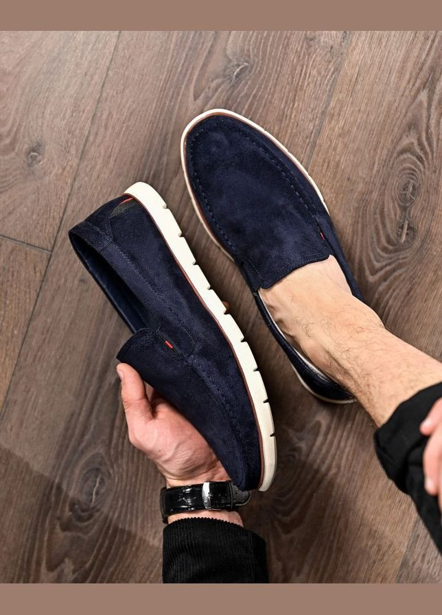 Синій Літні чоловічі лофери сині No Brand