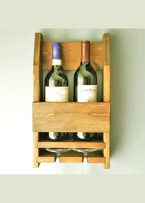 Настінна винна полиця з дерева Тайто сієна (ПНК-003005) No Brand (327425102)