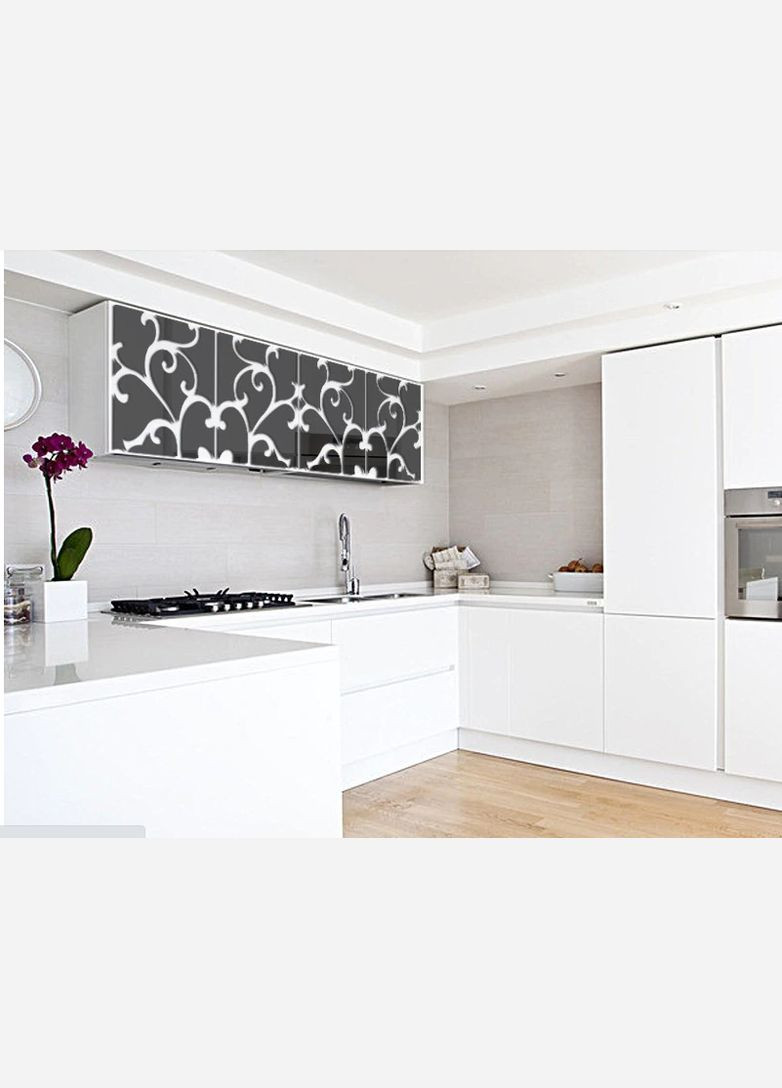 Черные наклейки квадраты с узорами 30 х 120 см или 60 х 60 см No Brand (302242762)