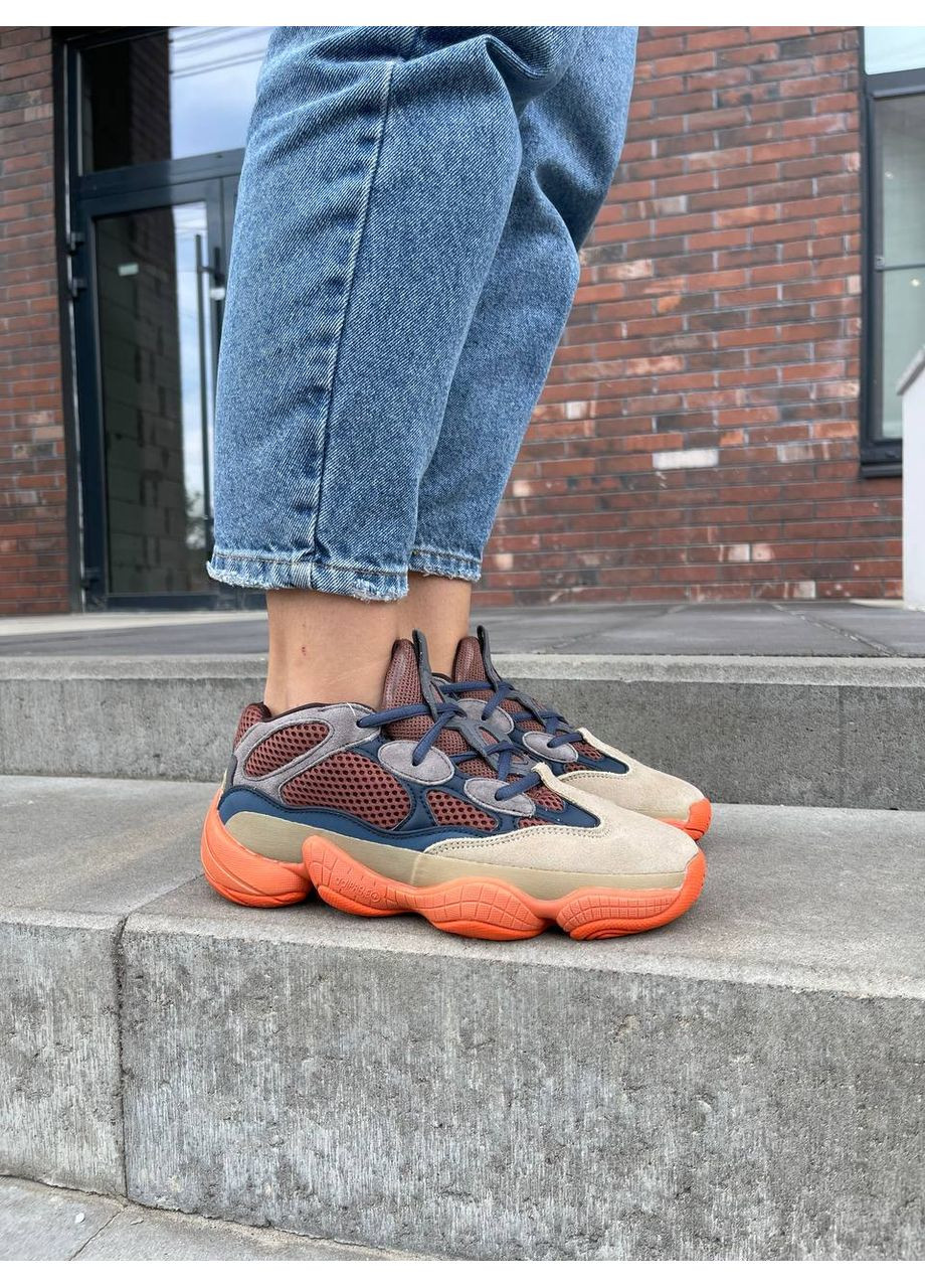 Кроссовки женские и мужские Adidas Yeezy 500 Enflame | Адидас Изи буст 500 хаки No Brand хаки демисезоны (353872829)