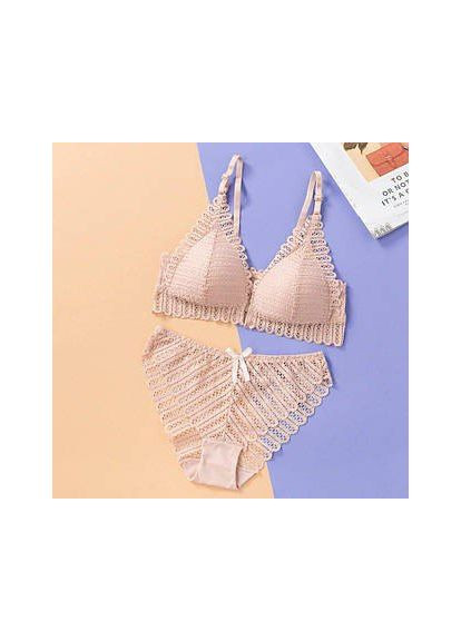 Бежевый комплект белья «легкое облако» No Brand