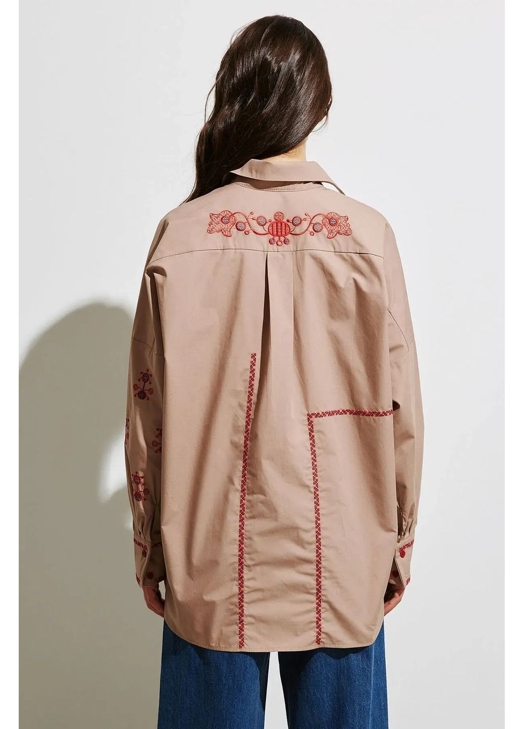 Сорочка Українська Пава, колір Бежевий Rica Mare (367831733)