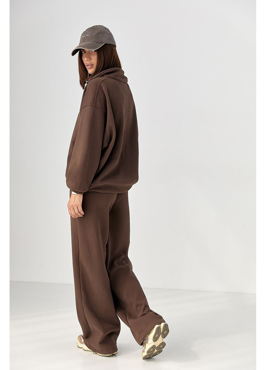 Жіночий спортивний костюм із плюшевим начосом - темно-коричневий колір Lurex (353306303)