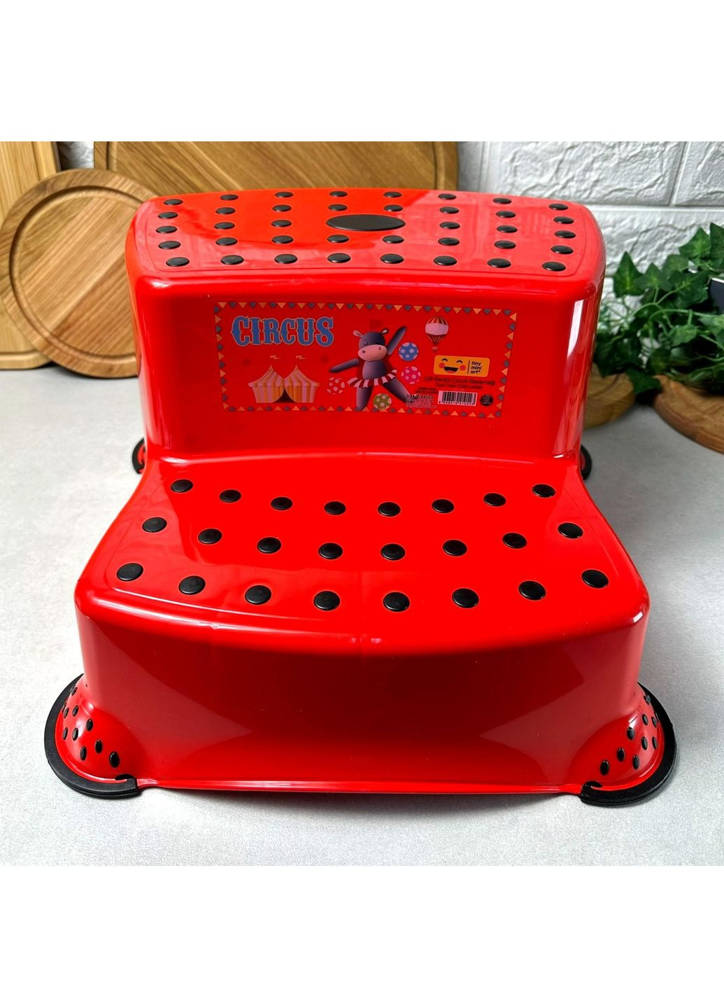 Червоний дитячий пластиковий стільчик-сходинки, CM 520 Irak (ДхШхВ 40х37х21 см) Irak Plastik (355795379)