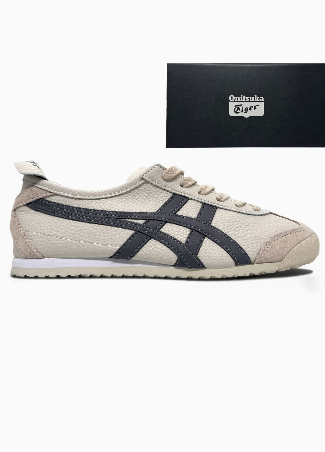 Бежевые демисезонные кроссовки мужские и женские asics onitsuka tiger mexico beige | асикс онитцука тайгер бежевые No Brand