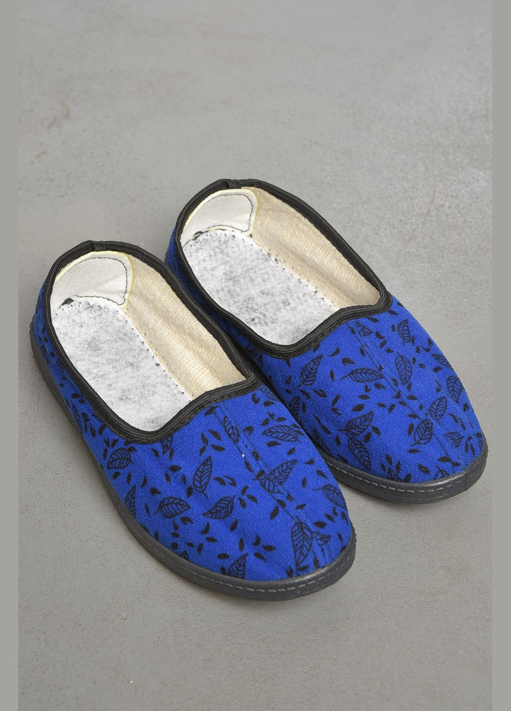 Синие тапочки женские синего цвета с рисунком Let's Shop