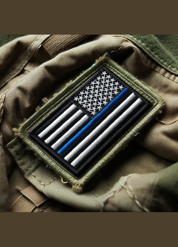 Набір шевронів 2 шт з липучкою Прапор Поліції США 5х8 см відзеркалений патч нашивка шеврон Поліція Америки IDEIA (306458944)