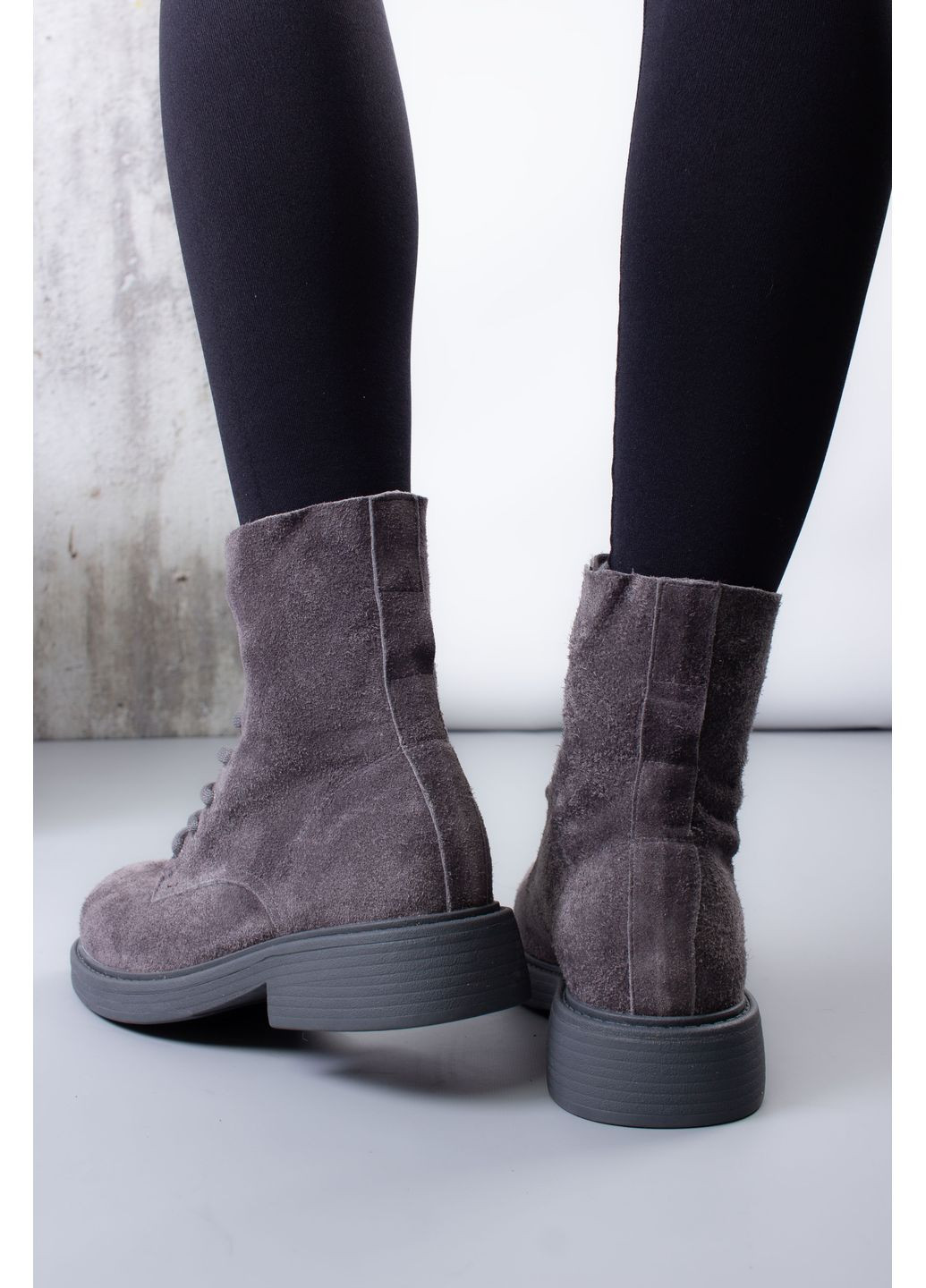 ботинки женские m380-1-3 натуральная замша серые 346575 Where Uwear
