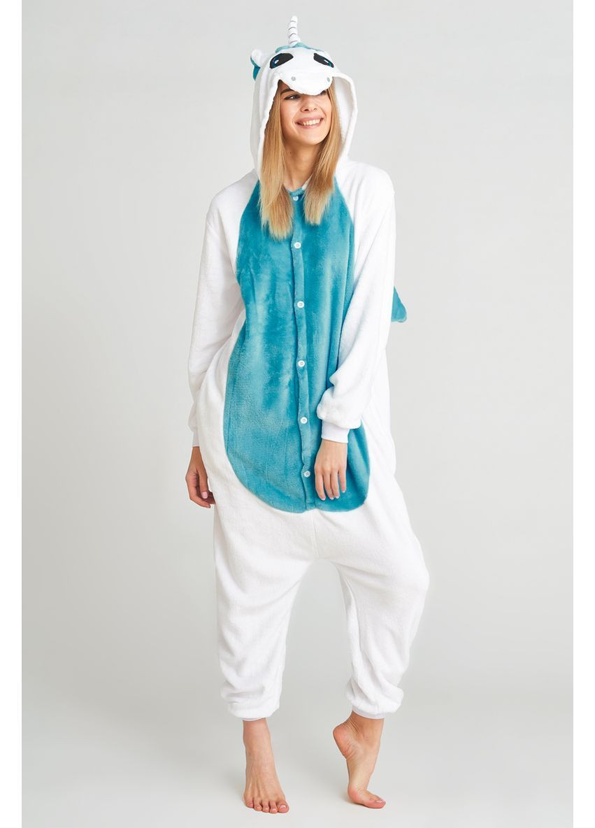 Пижама кигуруми Единорог Бело-голубой L (165-175 см) Jamboo (369669168)