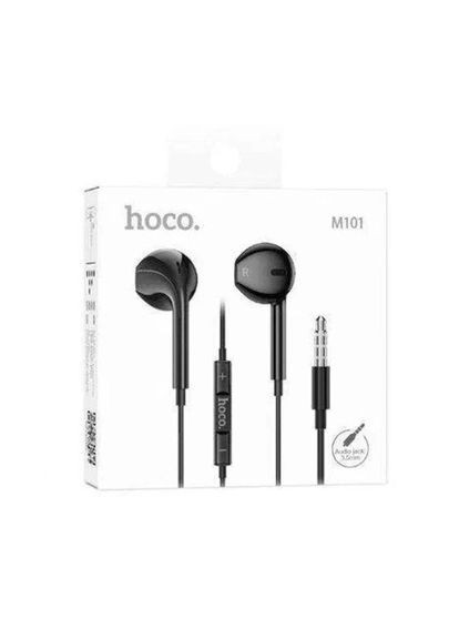 Наушники M101 Crystal joy wirecontrolled earphones with microphone Black Hoco (297456557)