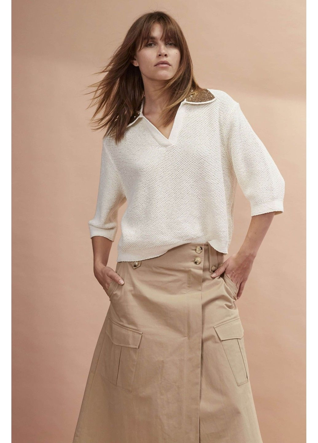 Білий демісезонний джемпер жіночий білий джемпер Oui