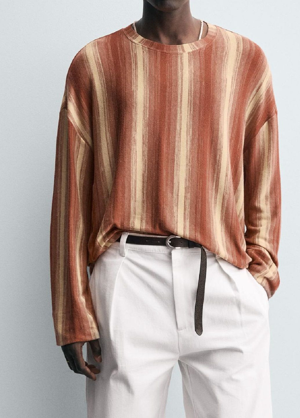 Лонгслів Zara смужка червоний