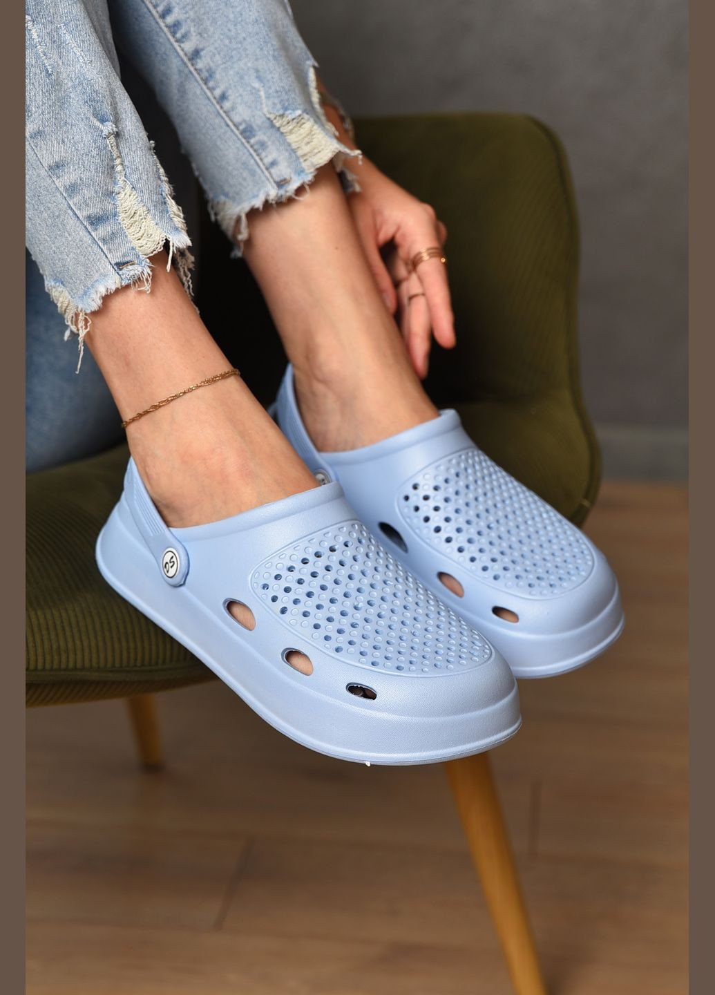 Голубые кроксы женские голубого цвета Let's Shop