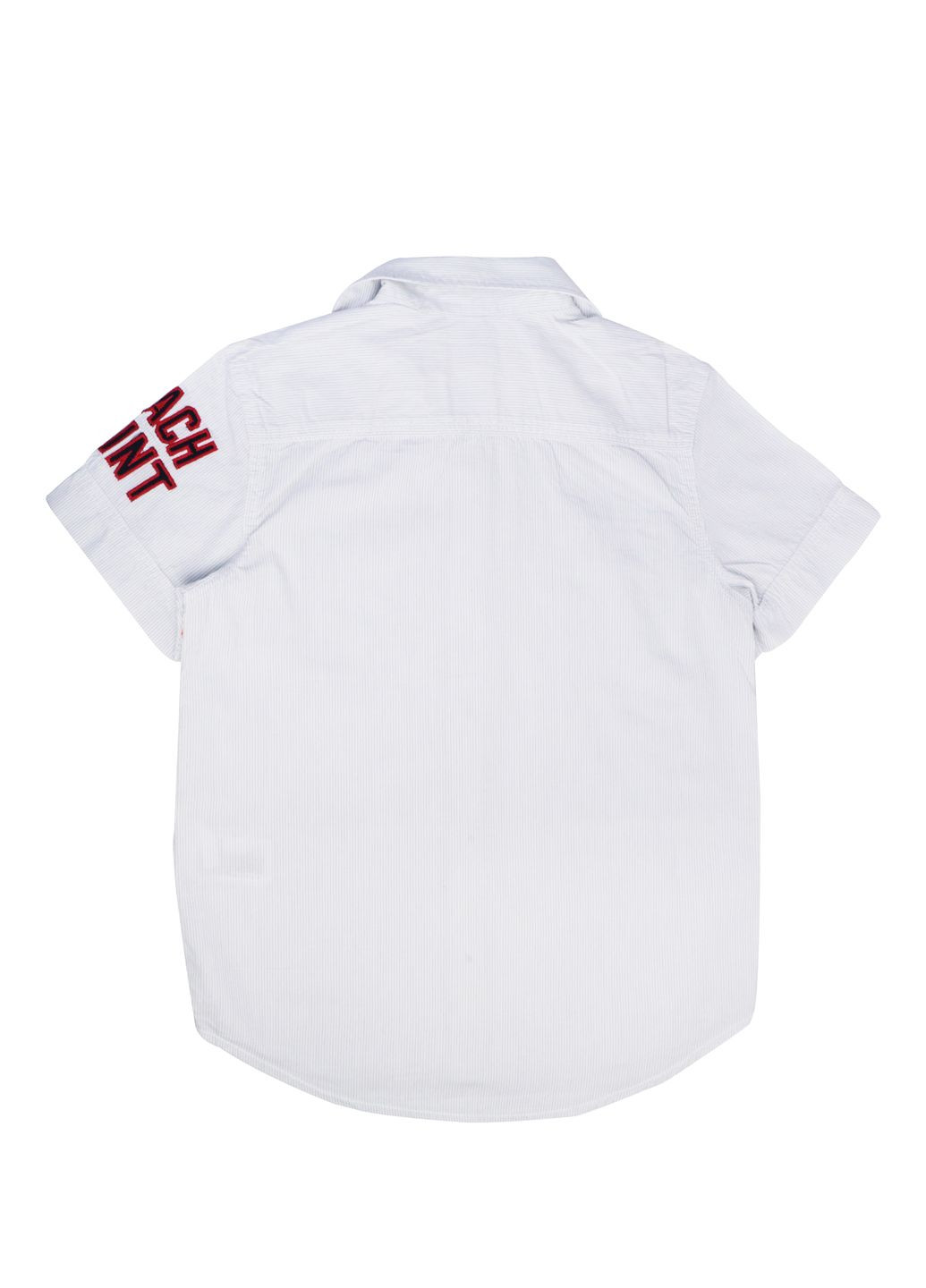 Сорочка в смужку з коротким рукавом для хлопчика 134 білий-сірий H&M (283326777)