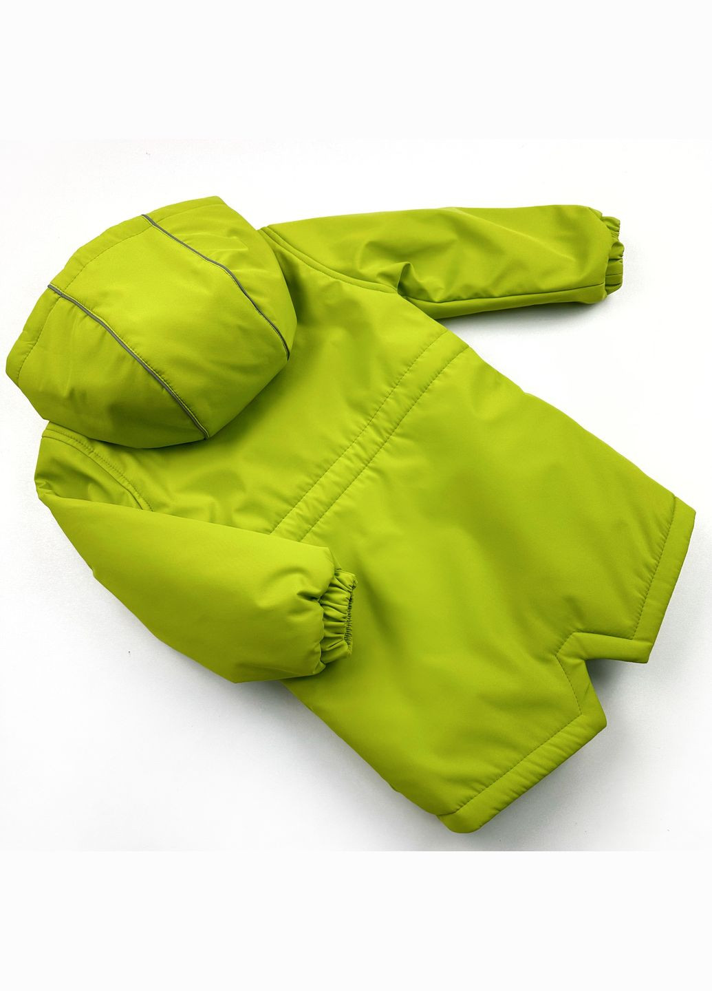 Салатовая демисезонная детская утепленная демисезонная парка для мальчика с капюшоном (514063) Marakas