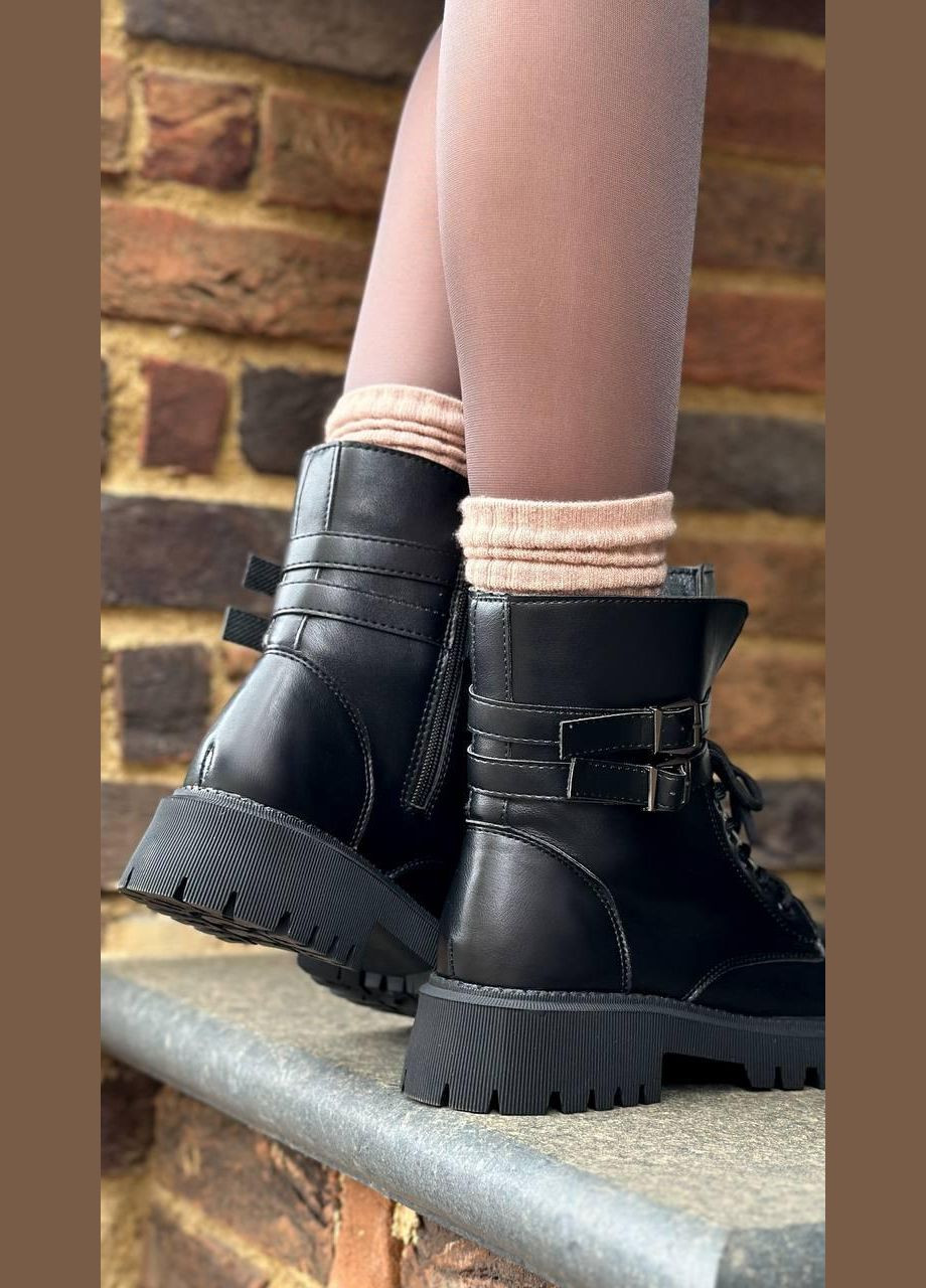 Черевики жіночі чорні єврозима No Brand Зимові (322513101)