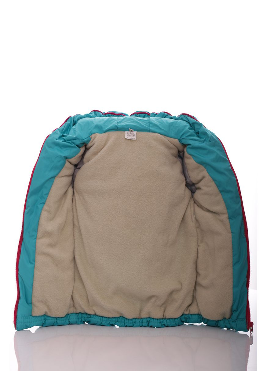 Зелена зимня куртка на синтепоні для дівчинки євро бірюзовий з малиновим 98 см (28444) BABYKROHA