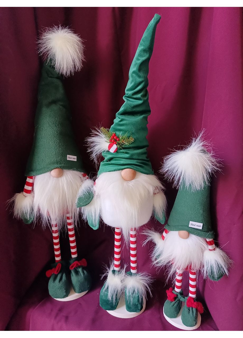 Гном скандинавський SGX 75см зелений. Різдвяний ельф, санта-клаус новорічний, іграшка м'ягка Yalynkar (366964483)
