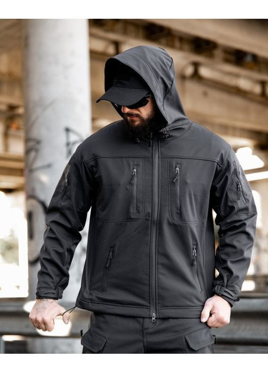 Тактична чоловіча демісезонна куртка темно сіра No Brand (362419382)