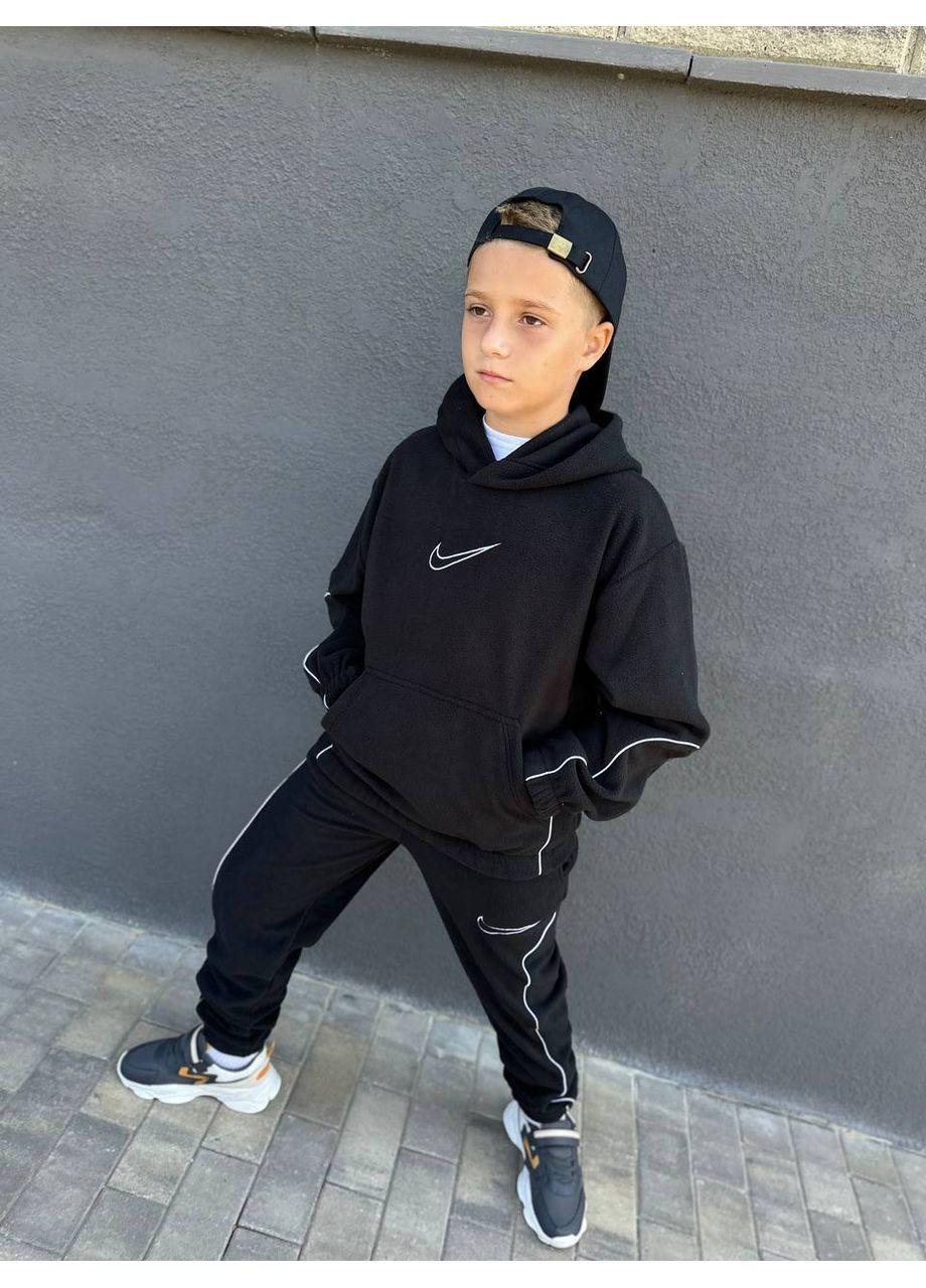 Чорний флісові костюми 🌪️хлопчик🔥 двосторонній щільний фліс No Brand