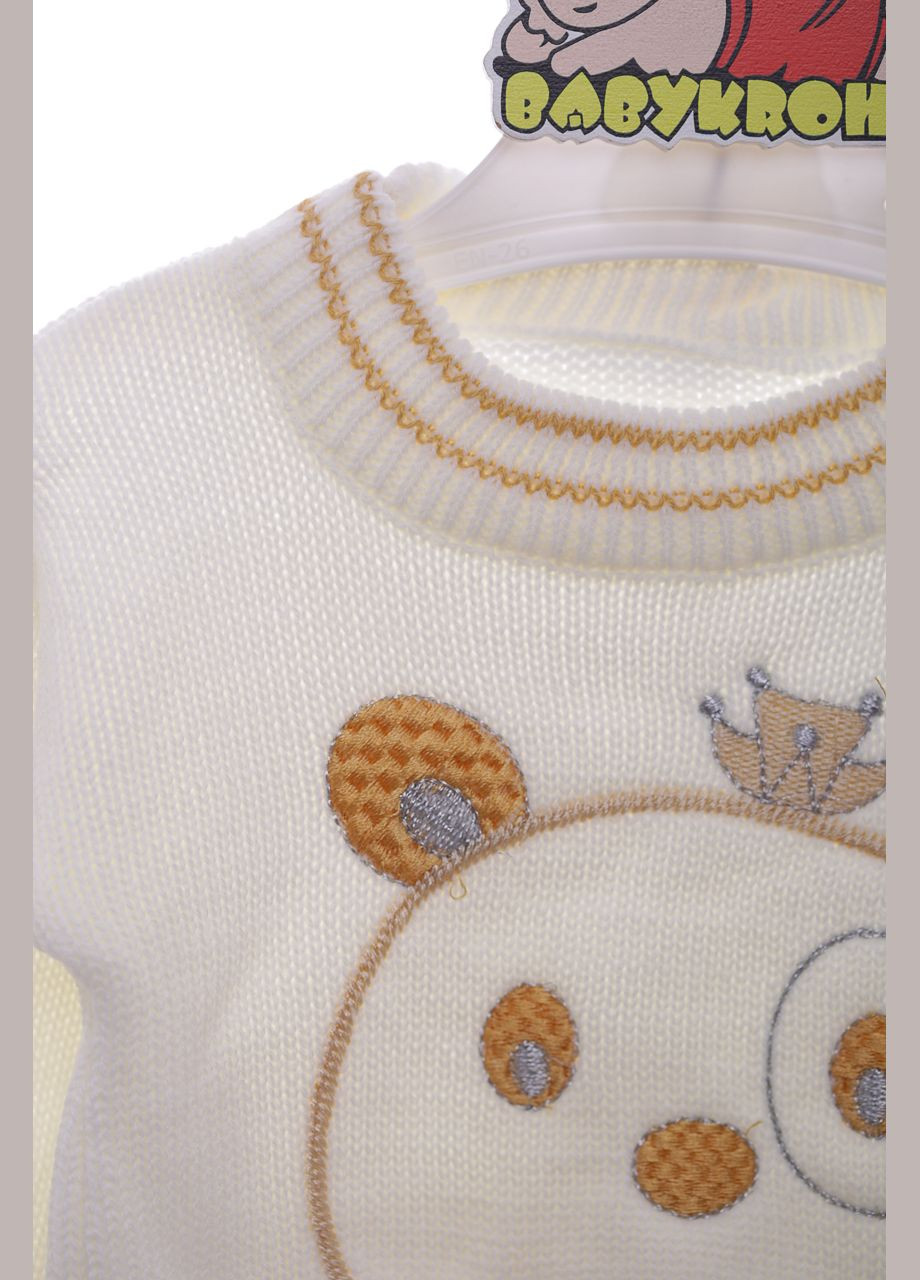 Бежевый зимний костюм с длинным рукавом вязка мишка бежевый 68 см (37604) BABYKROHA