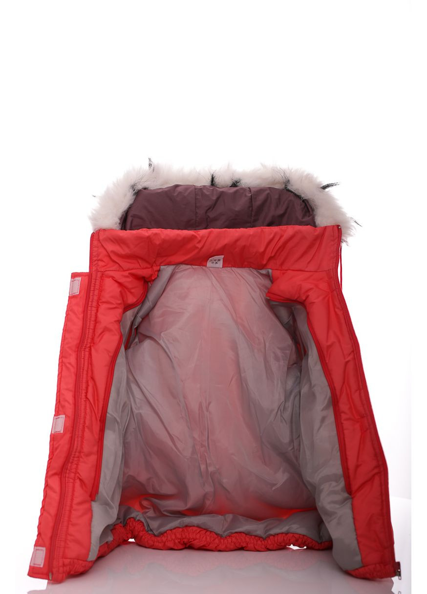 Червоний зимній комбінезон на синтепоні для дівчинки дзвоник кораловий 116 см (28119) BABYKROHA