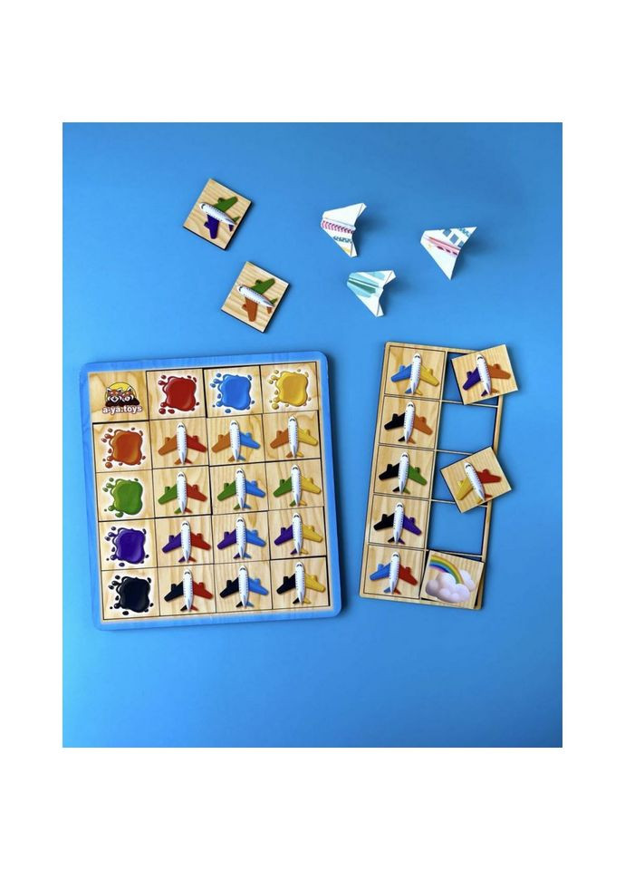 Деревянный пазл-сортер "Самолеты" (ПСФ105) PSF105 изучение цветов No Brand (333943377)