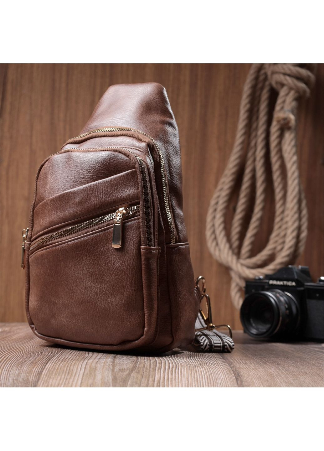 Модна жіноча сумка з однією лямкою через плече з екошкіри 17,5х29х8 см Vintage (315870979)