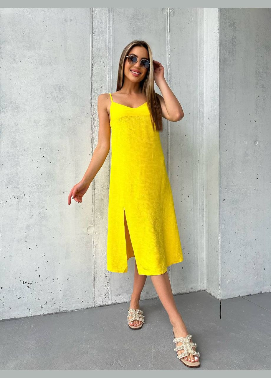 Летний женский женский сарафан на бретельках с поясом. MonCher