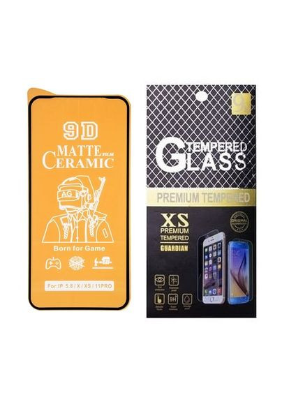 Протиударна захисна плівка Ceramics для Apple iPhone X (A1865, A1901, A1902, A1903) Full Glue з чорною рамкою, матова Lion (315425213)