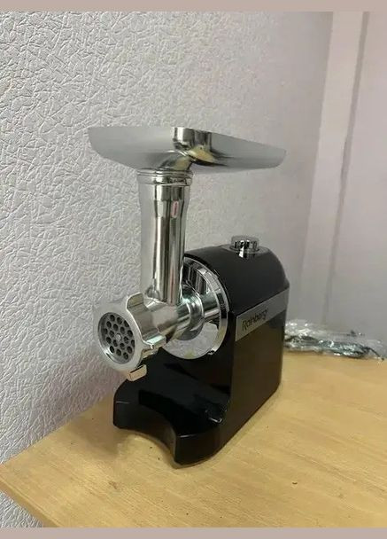 Електрична м'ясорубка з реверсом RB-2270 м'ясорубка 3в1 соковитискач, овочерізка, Чорний 3800 Вт Rainberg (323430470)