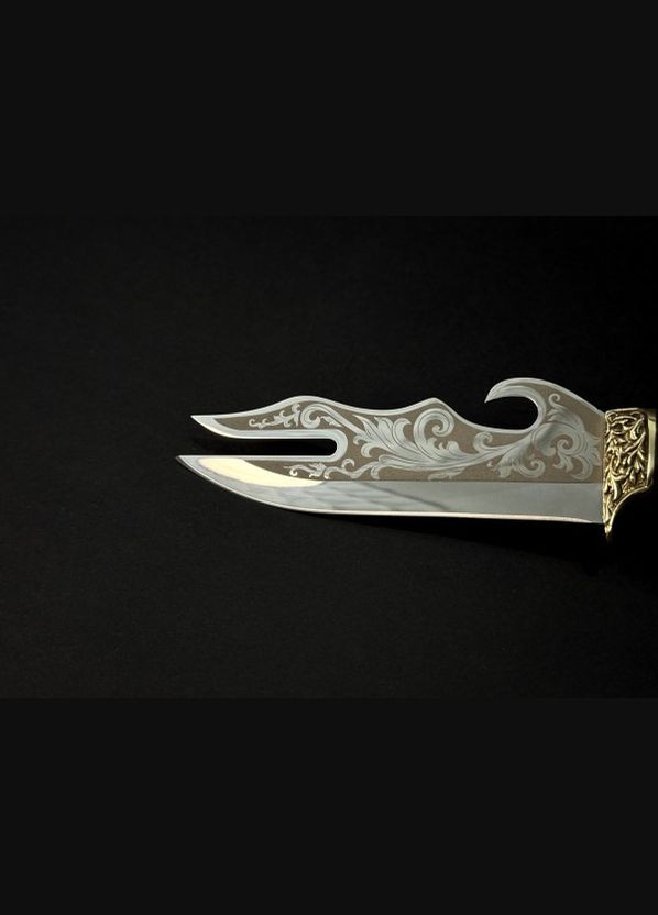 Нож-вилка охотничий с бронзовым наконечником Кабан 222k48 рукоятка дерево граб NB Art (346152170)