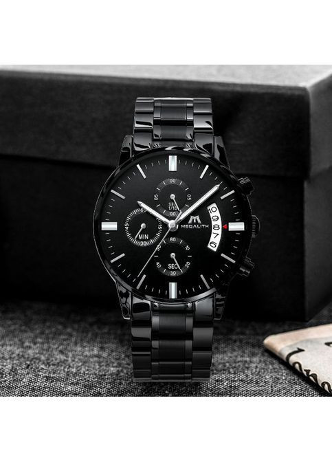 Наручний годинник чоловічий Super Чорний (1968) MegaLith (364274207)