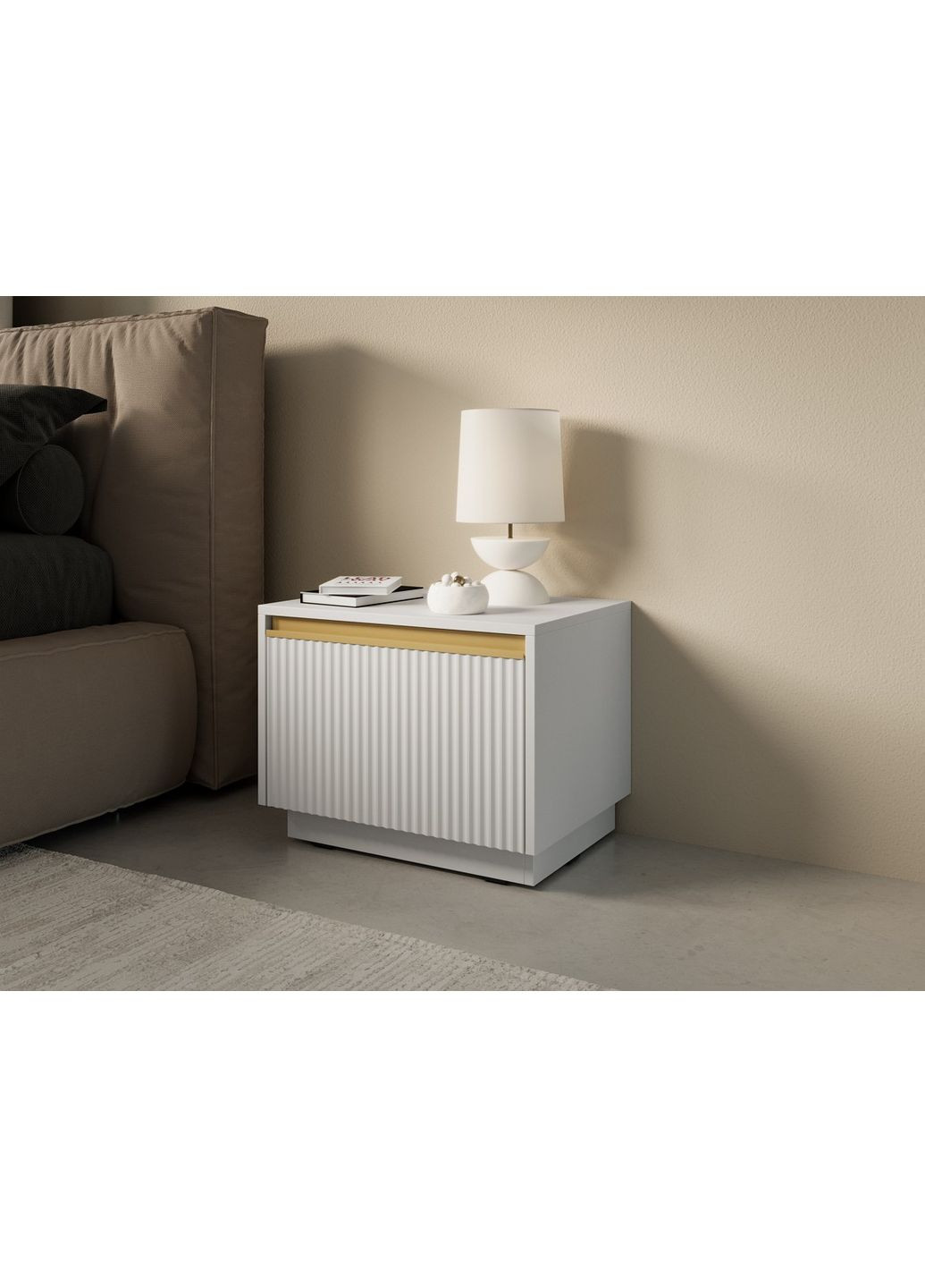 Тумба приліжкова Роял / Royal S54 з 1 шухлядою Білий (PFH-091297) Perfect Home (367861804)