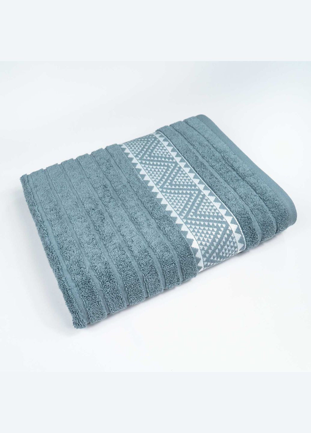 Махровий рушник для обличчя та рук Зіпп 50х90см 500г/м2 (Світлосірий) GM Textile сіро-синій