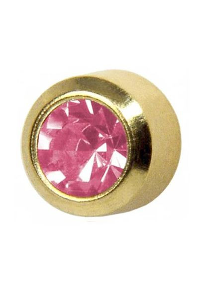 Сережки-гвоздики пусети міні завальцьовані золото, камінь турмалін троянда, 2 мм., M210Y STUDEX (299384990)