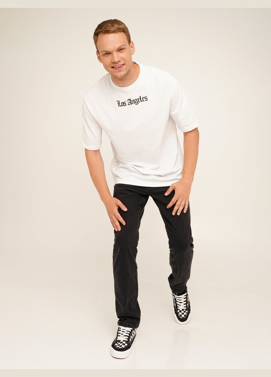 Біла футболка з принтом los angeles чоловіча p-mb02303 shop (2000990540584) LAWA