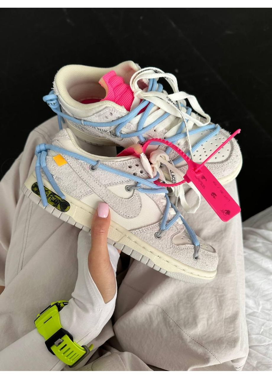 Бежевые демисезонные кроссовки мужские nike sb dunk x off white | lot 38:50 найк сб данк No Brand