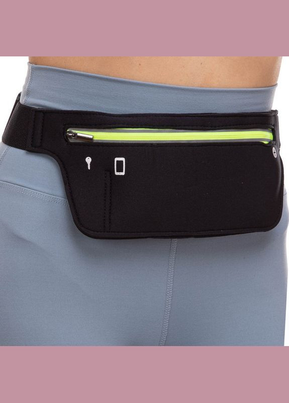 Спортивный органайзер с карманами сумка на пояс для бега YB004 Черно-салатовый, (39508171) FDSO (322732028)