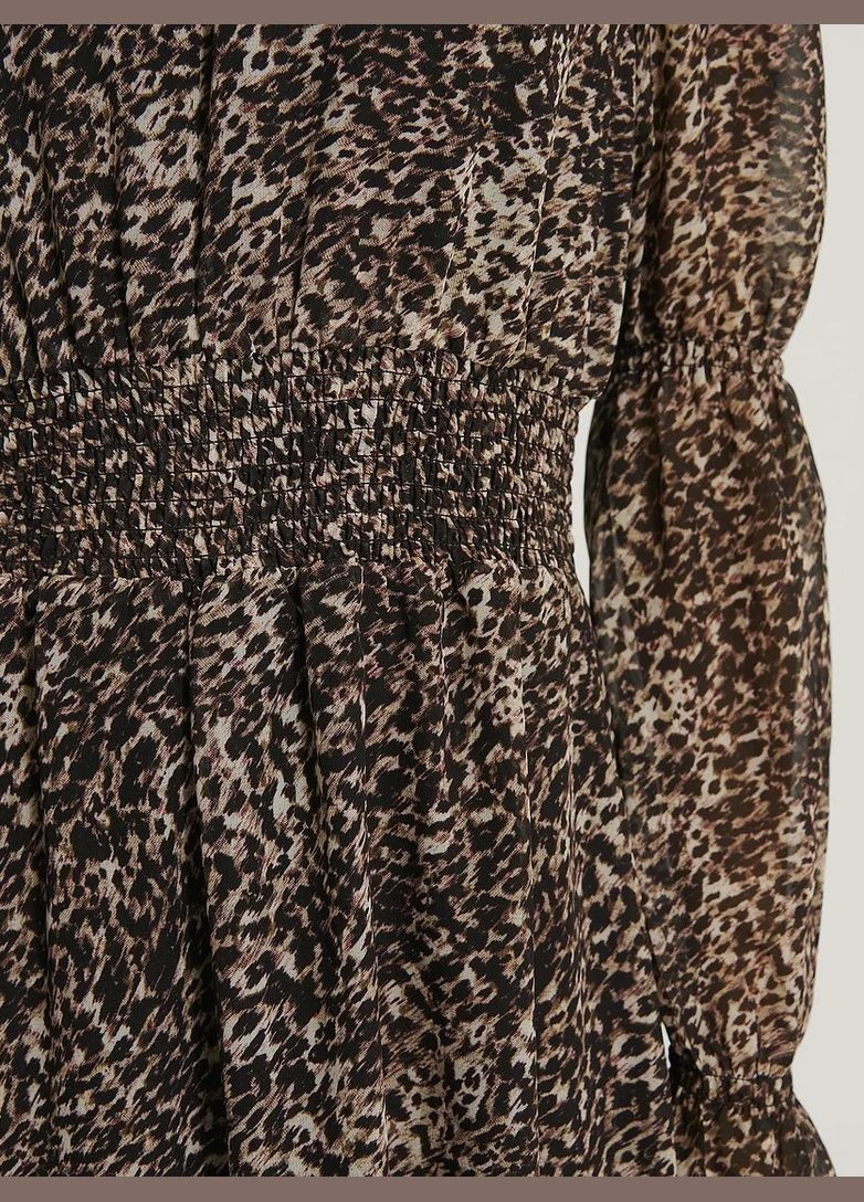 Коричневое платье в леопардовый принт NA-KD