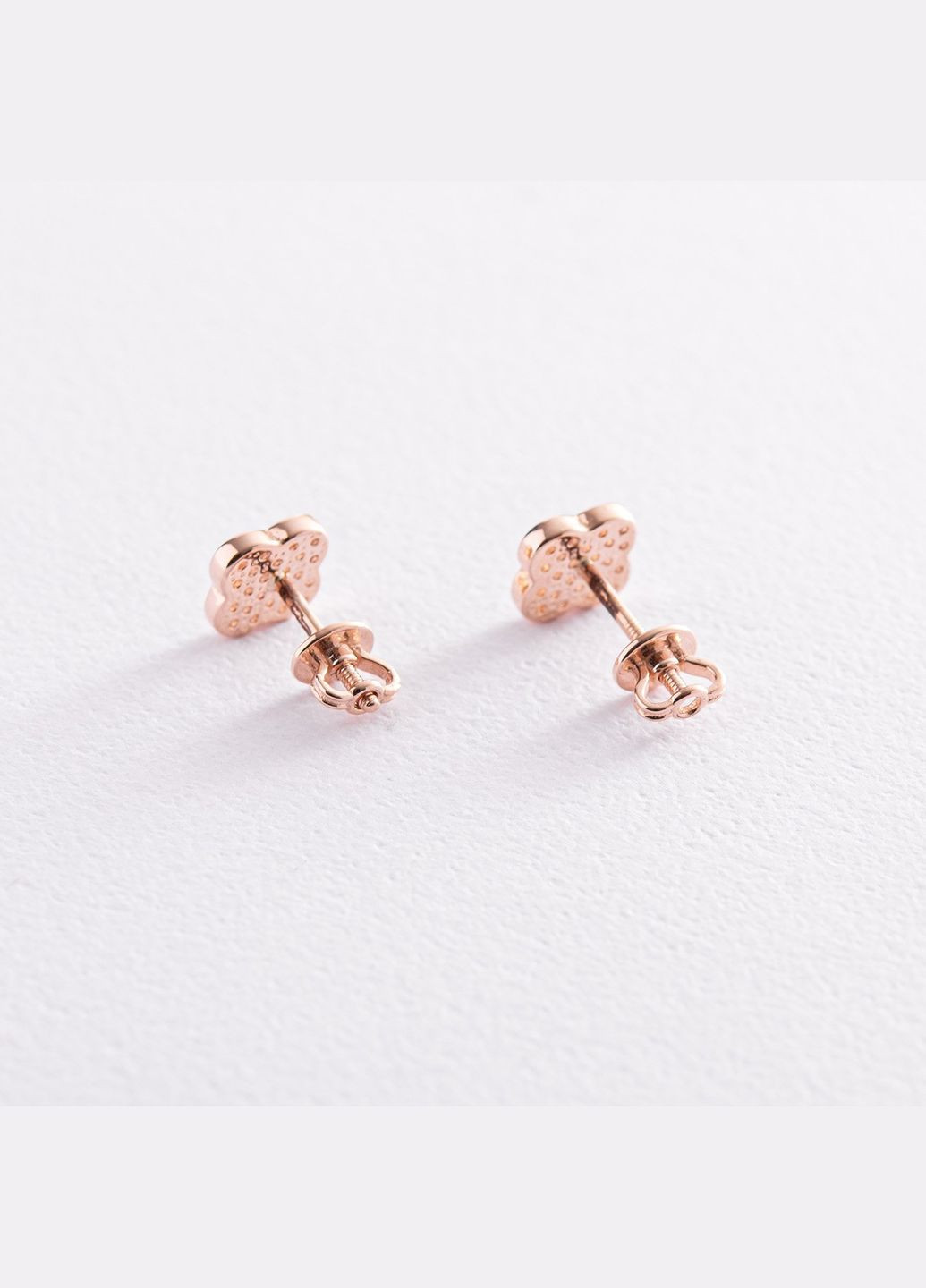 Золоті сережки - пусети Конюшина (фіаніти) с07889 Oniks (264024717)